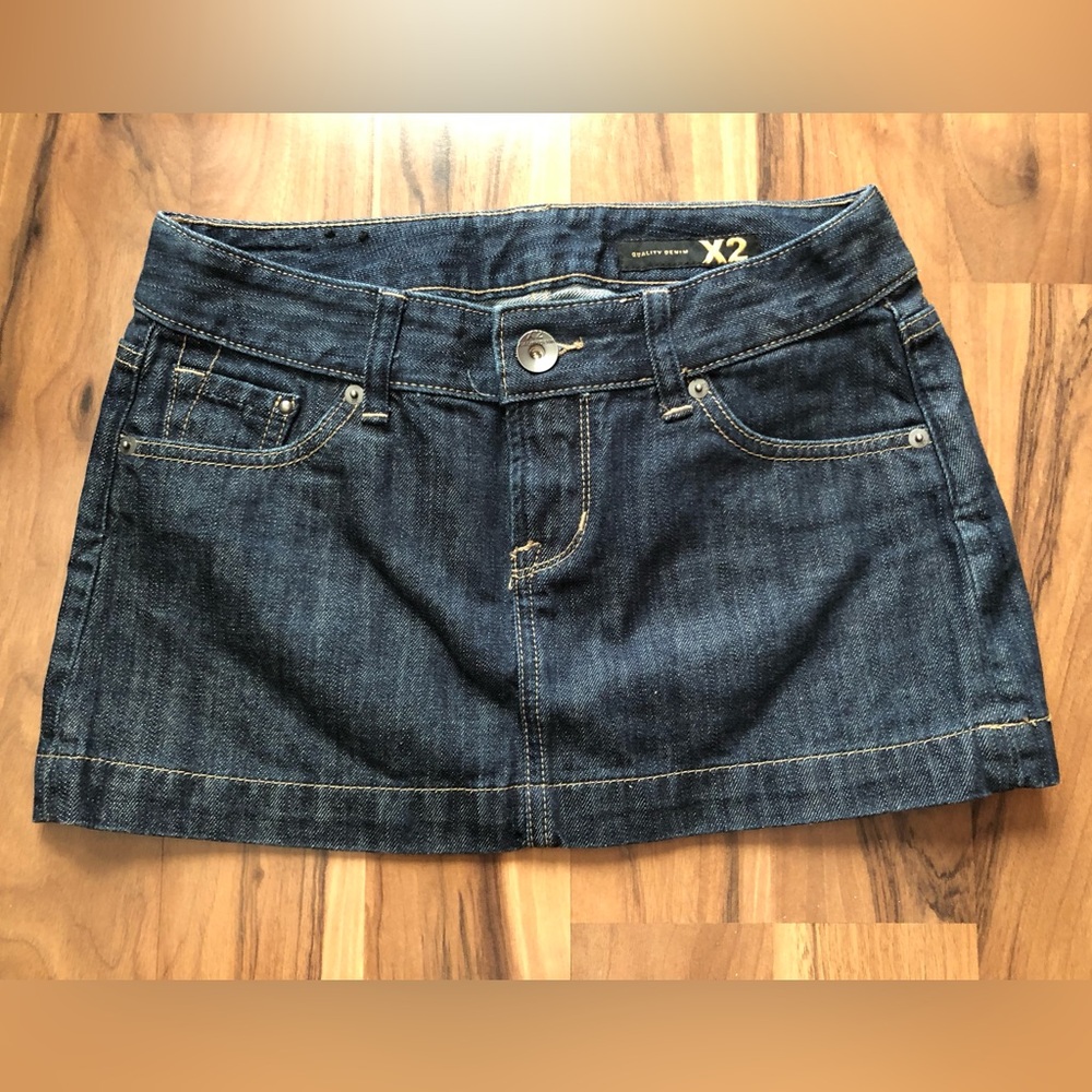 Express Dark Blue Mini Skirt